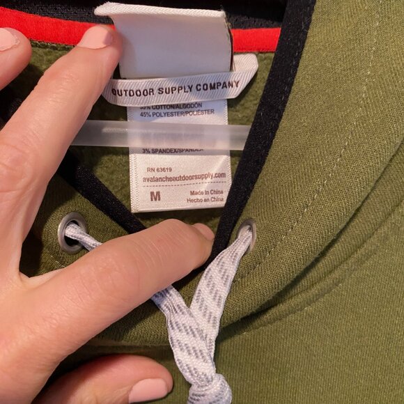 Avalanche Green‎ Hoodie Medium  Jeep Outdoor Supply Pullover - Picture 4 of 4